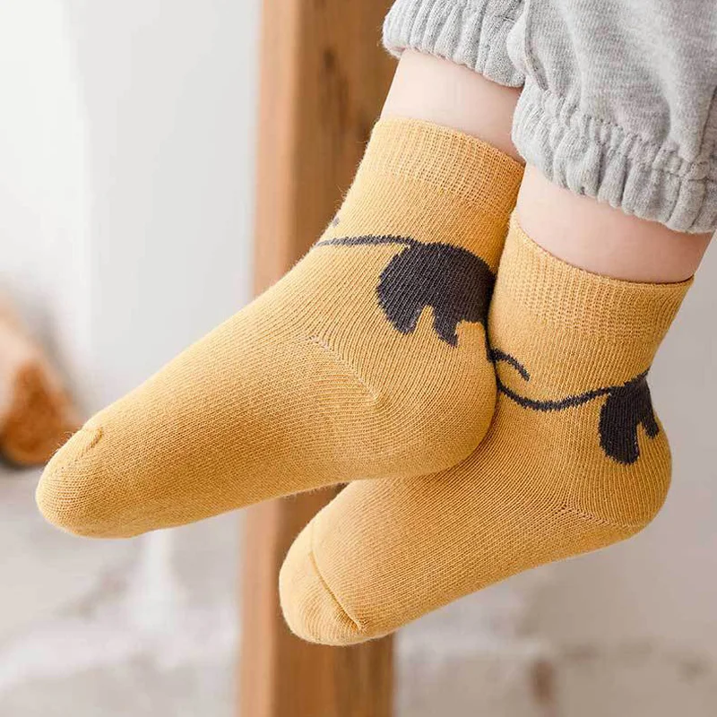 Kids Cartoon Cat Pattern Socks, Comfortable Breathable
